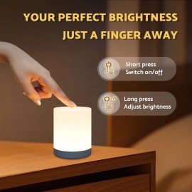 Dazzy Dot Touch Night Light for Baby Nursery, Small Cordless Lamp, Dimmable Portable Re