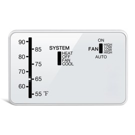 Briidea RV Thermostat Compatible with Coleman 7330 * 335*, 7330 * 385*, 7330 * 336* Series, Heat & Cool Camper Thermostat, 12 VDC, White, Easy to Use