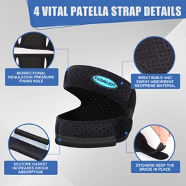 fxsavjot Professional Patella Knee Brace Pro for Knee Pain/Meniscus Tear,Adjustable Orthopedic Compression Patellar Tendon Support Strap with Side Stabilizers for Man and Women/Outdoor Activities