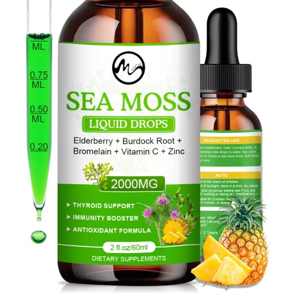 M inch 2000MG Organic Sea Moss Supplement Irish Sea Moss
