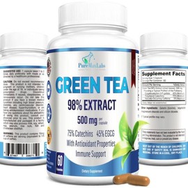 Green tea extract 98% 3x strength 75% polyphenol catechin 45% EGCG Super 60 capsules, 60 tablets, 1 unit / 녹차 추출물 98% 3배 강도 75% 폴리페놀 카테킨 45% EGCG 슈퍼 제 60캡슐, 60정, 1개