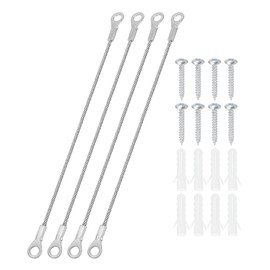 PATIKIL Cabinet Door Restraint Kit 2mm x 20cm, 4 Pack Stainless Steel Flexible Braided Cable Door Hinge Limiter