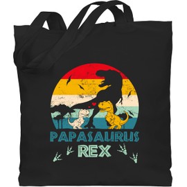Shirtracer - Cotton Bag - For Father's Day - Papasaurus Rex - Papa Saurus Dino Gift Dad Best Dad, 1 black, Unit size
