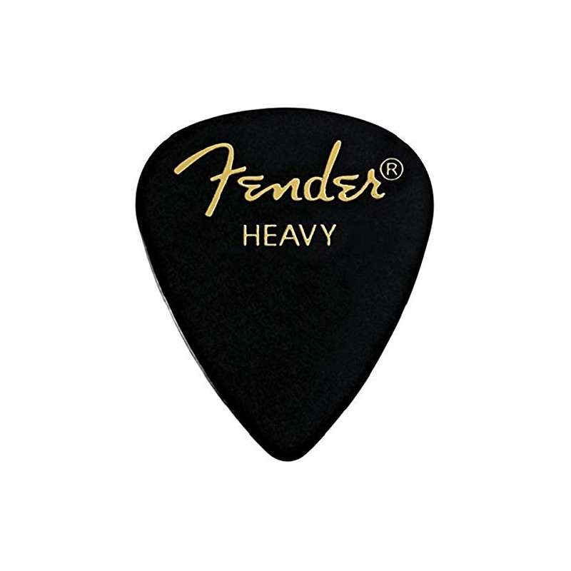 Fender 351 Classic Celluloid Guitar Picks 144-Pack (1-Gross), Black, Heavy