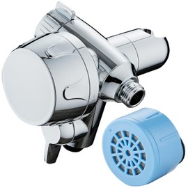 Skin & Hair - World's Most Advanced Shower Filter for Combos with ON/OFF Filtration Modes, Instant Cartridge Reload, Built-in Water Diverter, Stay-Clean Enriched KDF Cartridge/Chrome Finish