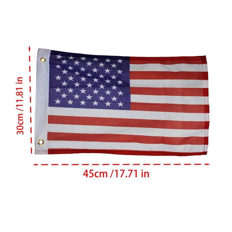 Boat American Flag Pole Kit,12''x18'' Pontoon Boat Flags,US Flag Holder