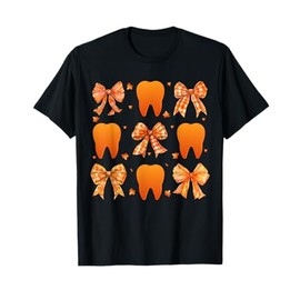 Dental Fall Thanksgiving Dental Assistant Coquette Teeth T-Shirt