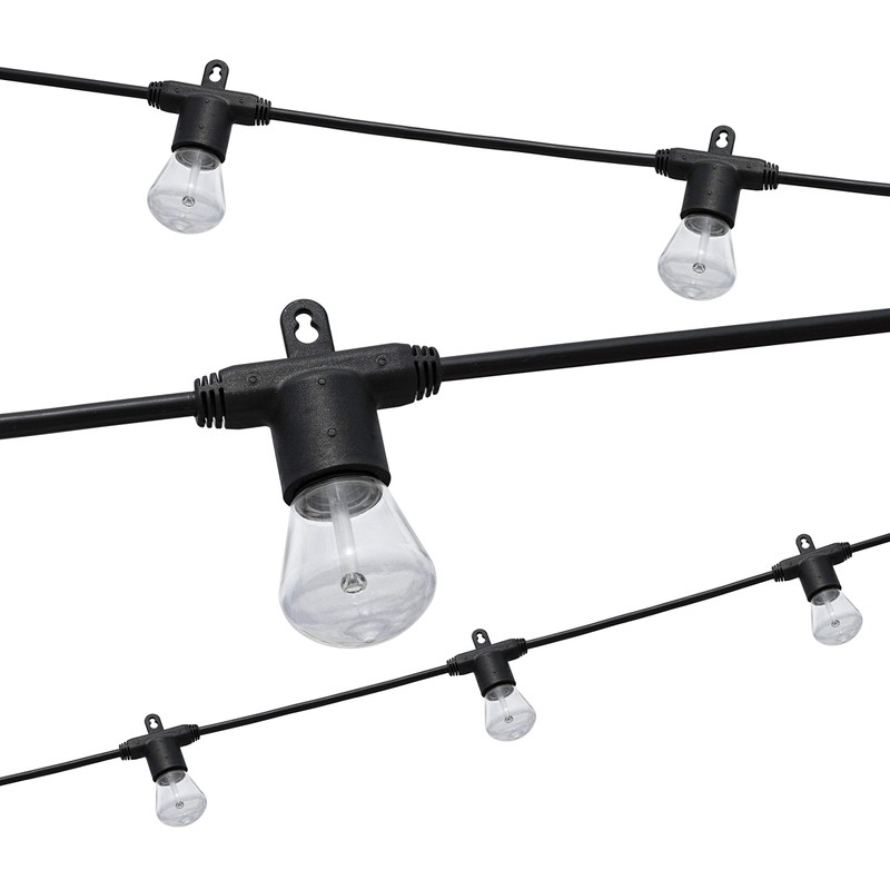 Enbrighten LED Bistro Outdoor String Lights, 48ft, 24 Shatter Resistant