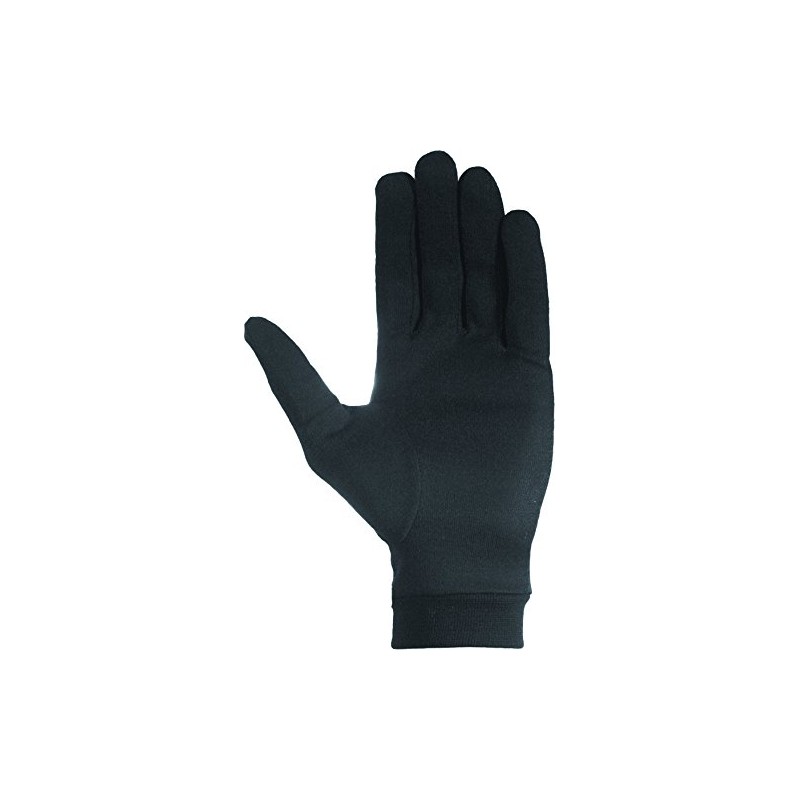 Chiba Men's Liner Gloves, Silk, Black, L