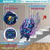 Egchescebo Kids Rolling Backpack for Girls Mermaids Suitcases Trolley Roller