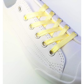 Shoeslulu 46" Premium Flat Colorful Fashion Sneakers Shoelaces ([Flat] 46 in. (117 cm), [Metallic] Lemon Yellow)