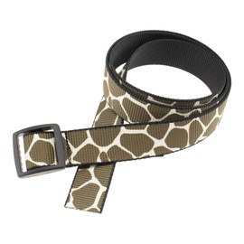 Thomas Bates Children's Patterned Metal Free Easy to Use Slider Web Belts (Giraffe Spots Brown White)