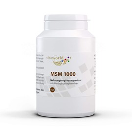 Vita World MSM 1000 mg (Methylsulfonylmethane) High Dosage 120 Tablets Vegetarian/Vegan