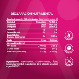 Inosiplus Inositol con Myo Inositol, D Chiro y Ácido Fólico | Suplemento Alimenticio para Mujeres | Bienestar Femenino y Equilibrio Hormonal | 120 Cáp