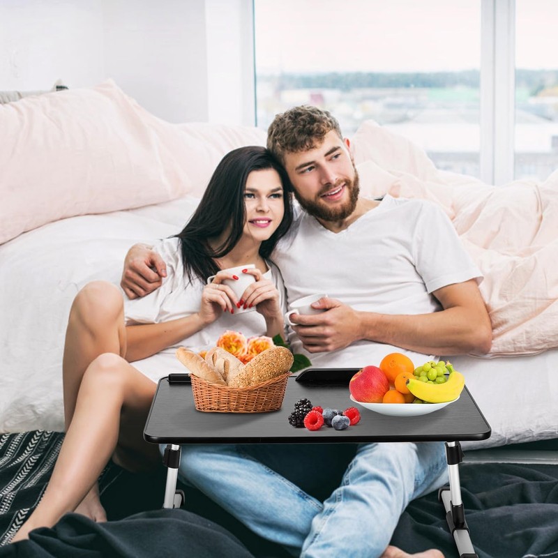 TeqHome Foldable Laptop Stand Height Angle Adjust Notebook Bed Desk