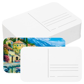 PATIKIL 50 Sheets Watercolor Postcards, 100% Cotton 4x6 Inch Blank Rounded Corners Water Color Paper Post Cards Hot Pressed for Mailing Art Painting Drawing, 140lb/300 GSM (Smooth)