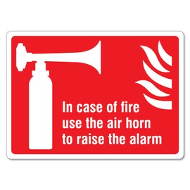 Metal Tin Sign Air Horn Fire Sign Safety Signs Fire Safety Signs Caution Danger Safety Security Warning Notice Signs Indoor/Outdoor Use 8 X 12 Inch