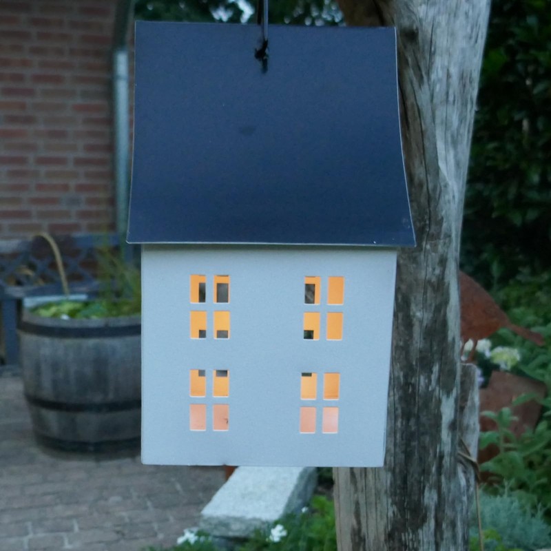 Lantern - Light House in White - Black for Hanging