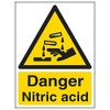 Vsafety 6A040AN-R'Danger Nitric Acid' Sign, Portrait, 150 mm x 200 mm (Pack of 3)