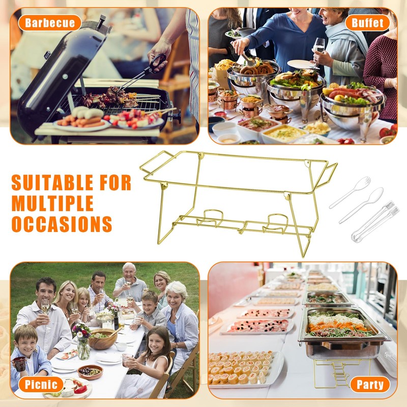 Geosar 32 Pack Wire Buffet Rack Stand Folding Chafing Stand