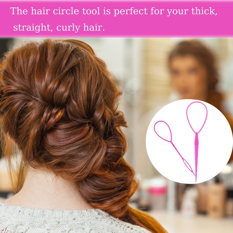 2pcs Ponytail Pull Through Hair Hoop Tool, Braiding Tool topsy