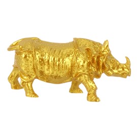 GRIRIW Miniature Rhino Figurines Vintage Rhino Adornment for Desk Decor Unique Office Table Ornament Cute Animal Decoration for Home and Micro Landscaping