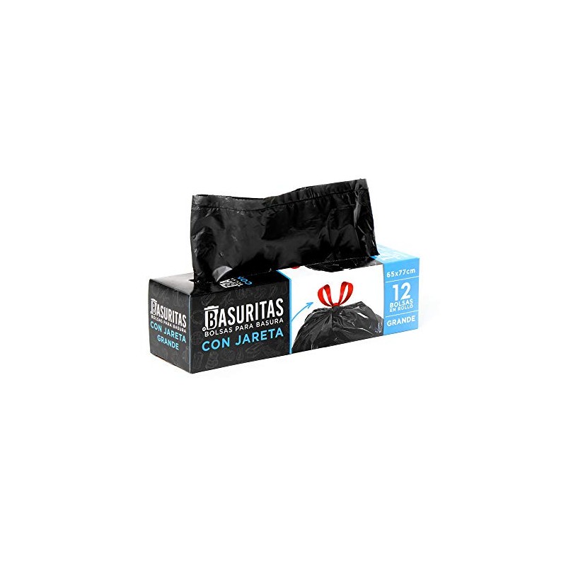 Basuritas | 60 Bolsas de Basura Grandes con cinta de