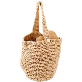 Oka PLYS Vegemi Hanging [For Potatoes/Sweet Potatoes] Beige, Approx. 11.8 x 6.3 x 6.3 inches (30 x 16 x 16 cm) (Vegetable Stocker, Vegetable Storage)