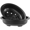 HOIGON 10PCS 12 Inches Plastic Oval Bonsai Training Pots, Black