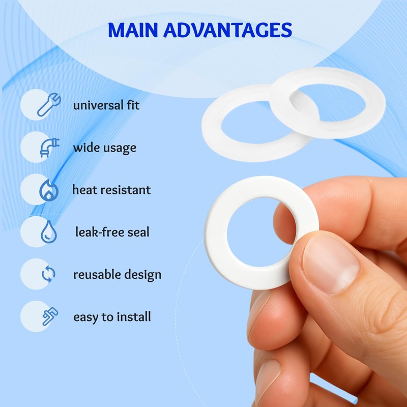 30pcs Silicone Flat Washer Gaskets – 1/2" White Sealing O-Rings,