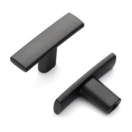 HOME EDIT 30 Pack Matte Black Cabinet Knobs 1-3/4 Inch - Black Drawer Knobs Single Hole Black Curved Hardware Drawer Pulls for Kitchen Cabinets and Dressers
