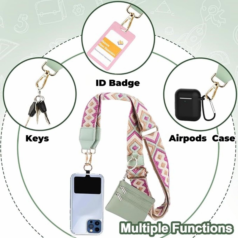 Phone Strap with Zippered Pouch, 2024 Clip and Go Strap