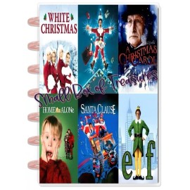 Handmade Classic Xmas Holiday Movies Front/Back Cover Set 4 use with MINI HAPPY Planner-