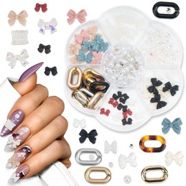 Butterfly Nail Charms - Colorful Bow-Knot 3D Charms Cute Design Nail Decoration Art DIY Pearls & Rhinestones for Women