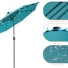 SANLUCE Patio 9 FT LED Market Umbrellas With Solar Lights,