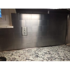 Art3d 100-Pieces Peel and Stick Stainless Steel Backsplash Self-Adhesive Metal Tiles, 3" x 6" Subway Stove Backsplash (Not Magnetic)