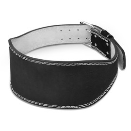 Generic Leather Weight Lifting Belt for Men Women, 6"" Back and Lumbar Support Gym Belt for Bodybuilding, Fitness, Powerlifting, Cross Training, 8 Adjustable Holes