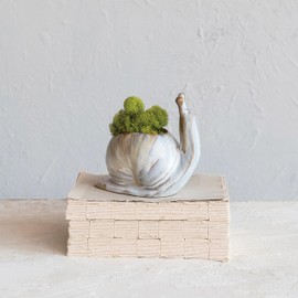 Creative Co-Op Stoneware Snail Vase/Planter with Reactive Glaze, Multicolor