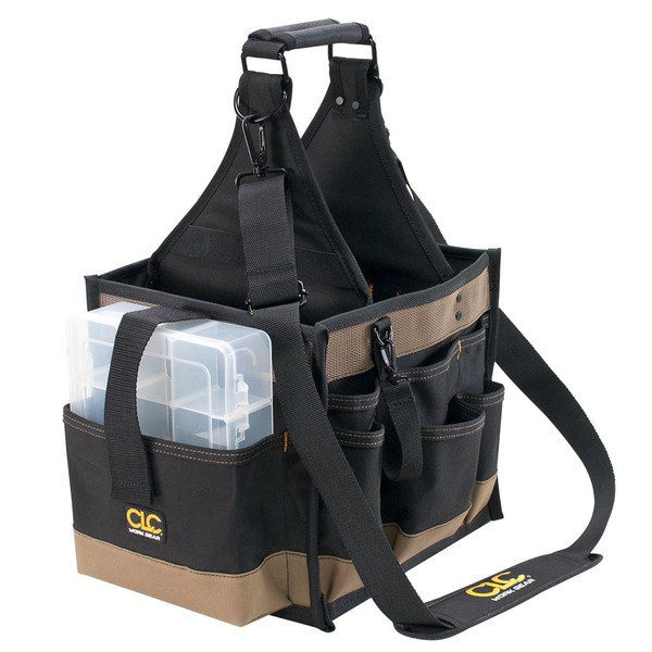 CLC Custom LeatherCraft 1528 Large Electrical and Maintenance Tool Carrier, 22 Pocket , Black , 11" x 10" x 19"h