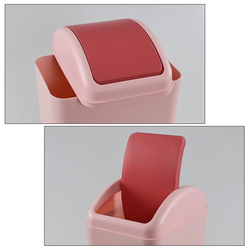 Dehouse 12 L Trash Bin with Swing-top Lid, Plastic Small