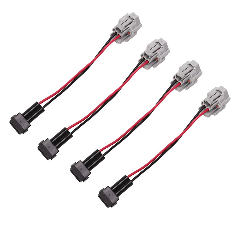 4pcs Fuel Injector Harness Adapter for DENSO Female to EV1