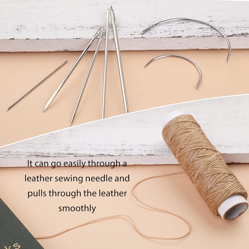 Ftyiwu Waxed Thread, Upholstery Needle and Thread 32 Yards with