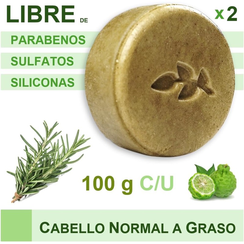 Kit de 2 Shampoos Sólidos de Romero y Bergamota, 100gr