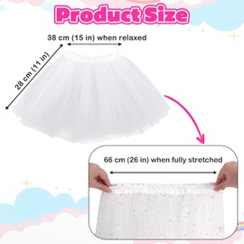 kilofly 6pc White Girls Ballet Tutu Kids Birthday Princess Party Favor Dress Skirt