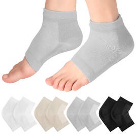BRITIVIVE Fersensocken 4 Paar Fersensocken Hornhaut Feuchtigkeitsspendende Fersensocken Gel Socken Gegen Hornhaut für Die Pflege Der Haut,Trockene,Rissige