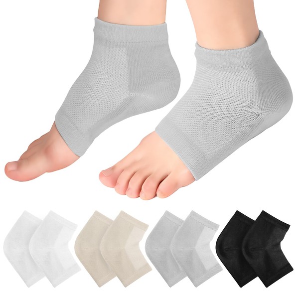 BRITIVIVE Fersensocken 4 Paar Fersensocken Hornhaut Feuchtigkeitsspendende Fersensocken Gel Socken
