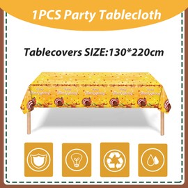 Thankgiving Party Tablecloth Decorations for Table, Thanksgiving Disposable Party Table Cloth Party Table Covers,Dining Tablecover for Indoor or Outdoor Kid Wedding Birthday Picnic Party Decorations
