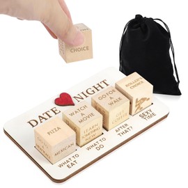 HarttiHome Wooden Date Night Dice Set for Couples, Reusable Dice Set with Bag, Novelty Date Night Ideas, Action Decision Dice Game for Valentine's Day, Anniversary, Birthday