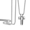 RepaTime Men Silver Cross Necklace, Stainless Steel Christian Cross Pendant