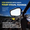DYSO 2PCS UTV Side Rear View Mirrors w/ Light for